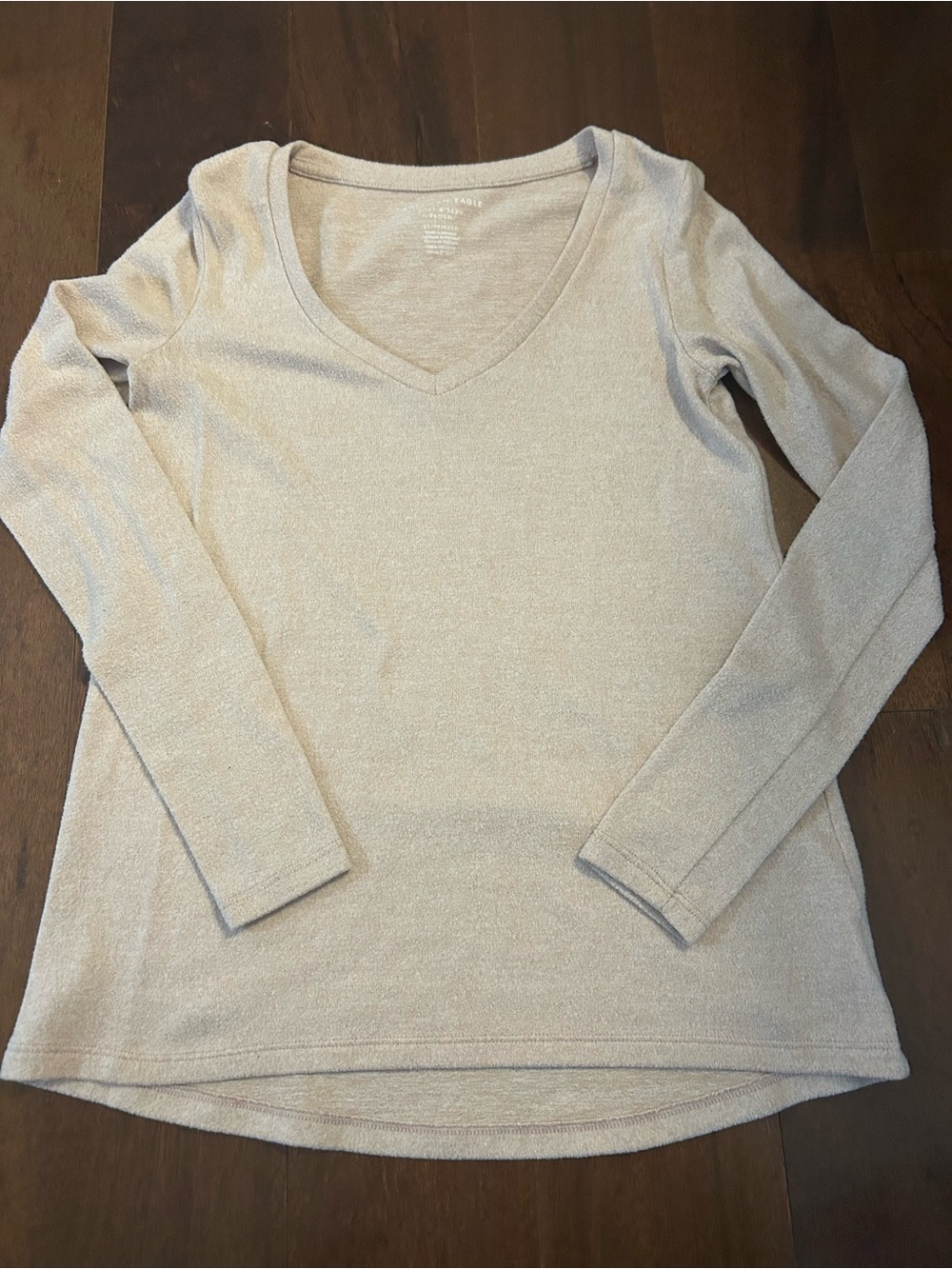 American Eagle Women’s Sz XS Cream “Soft & Sexy” Plush Long Sleeve Top
